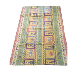 Vintage Baby Quilt Made With Love 39”X 58” Pastel Multi color Nursery Decor‎